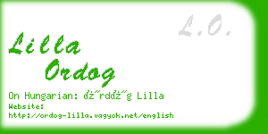 lilla ordog business card